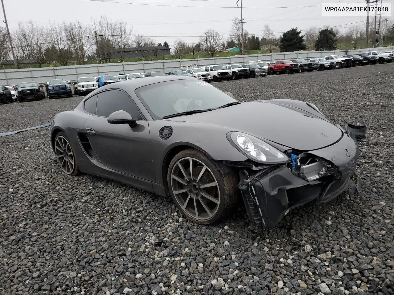 2014 Porsche Cayman VIN: WP0AA2A81EK170848 Lot: 54178125