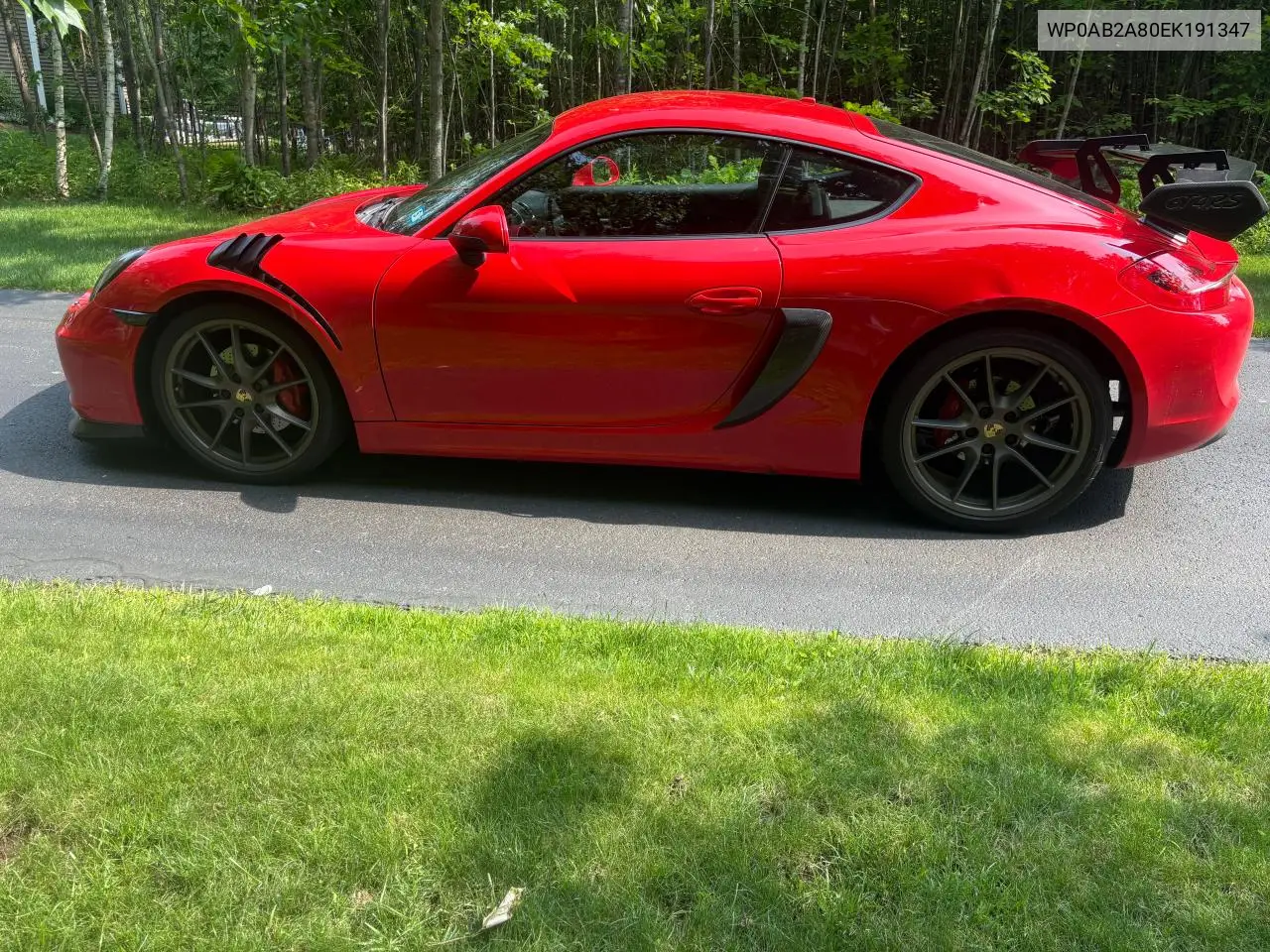 2014 Porsche Cayman S VIN: WP0AB2A80EK191347 Lot: 60422905