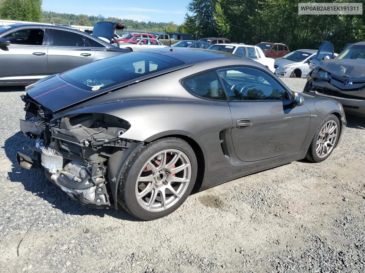 2014 Porsche Cayman S VIN: WP0AB2A81EK191311 Lot: 62830365