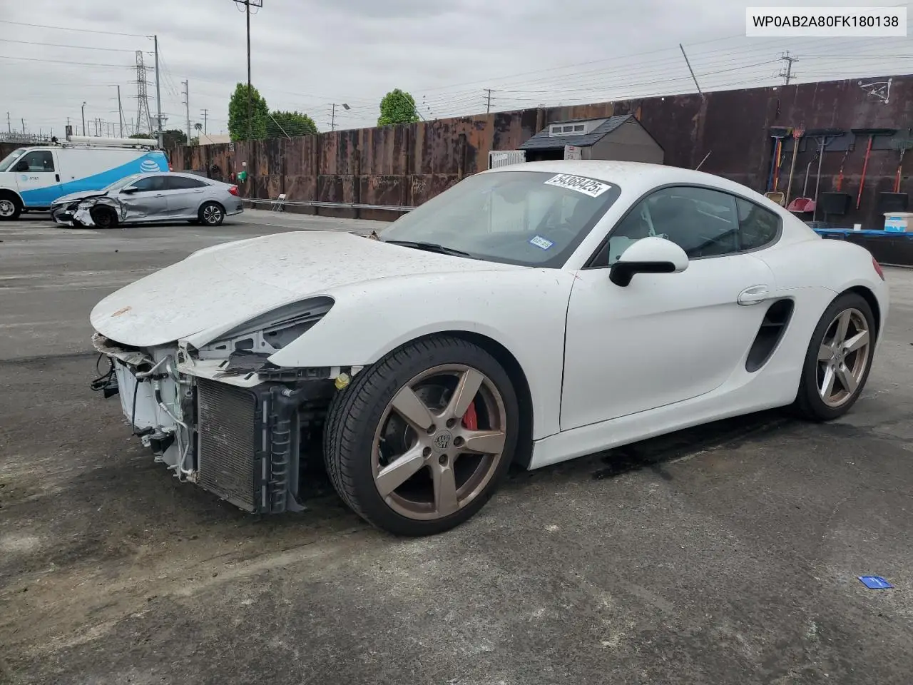 2015 Porsche Cayman S VIN: WP0AB2A80FK180138 Lot: 54368425