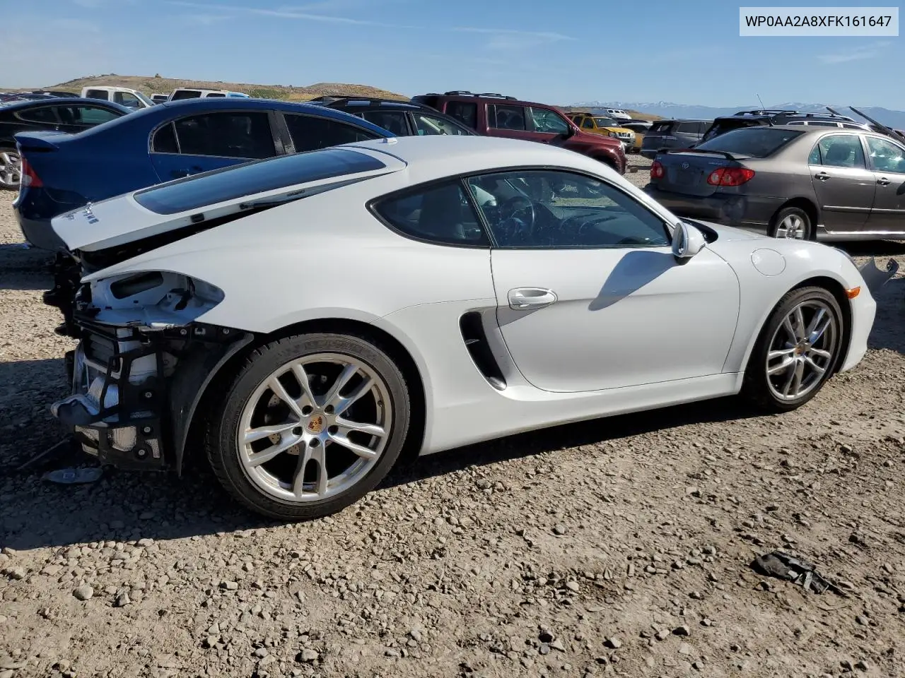 2015 Porsche Cayman VIN: WP0AA2A8XFK161647 Lot: 56218445