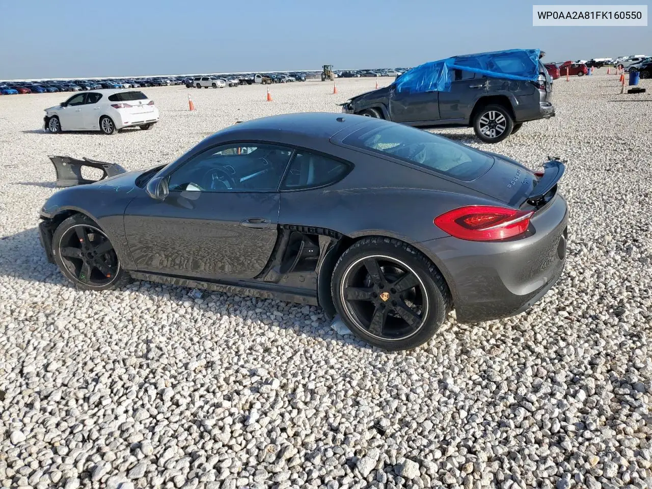 2015 Porsche Cayman VIN: WP0AA2A81FK160550 Lot: 62758365