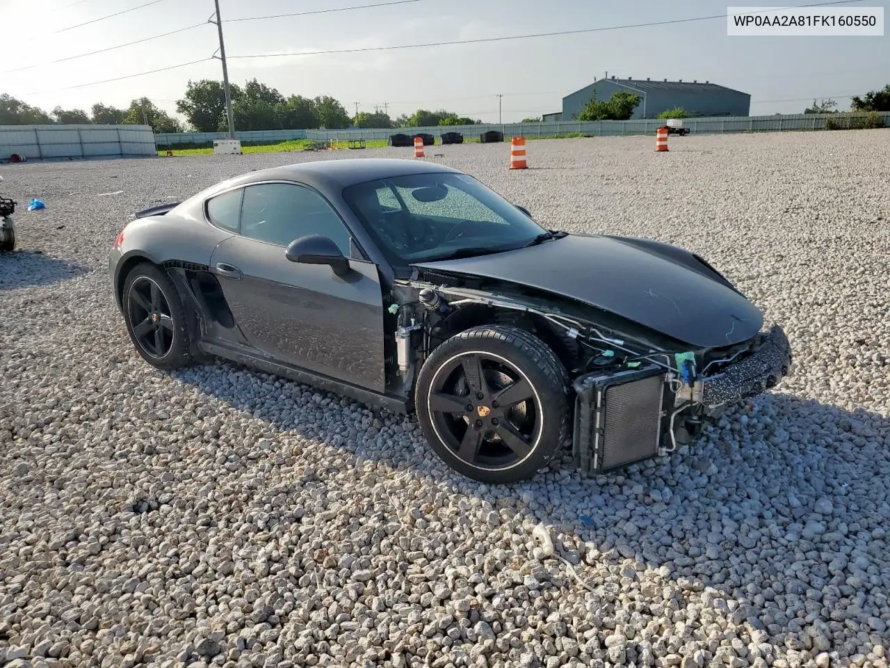 2015 Porsche Cayman VIN: WP0AA2A81FK160550 Lot: 62758365