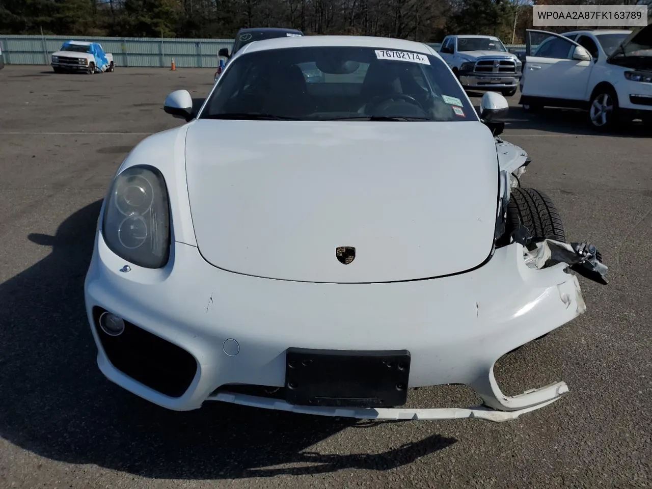 2015 Porsche Cayman VIN: WP0AA2A87FK163789 Lot: 76702174