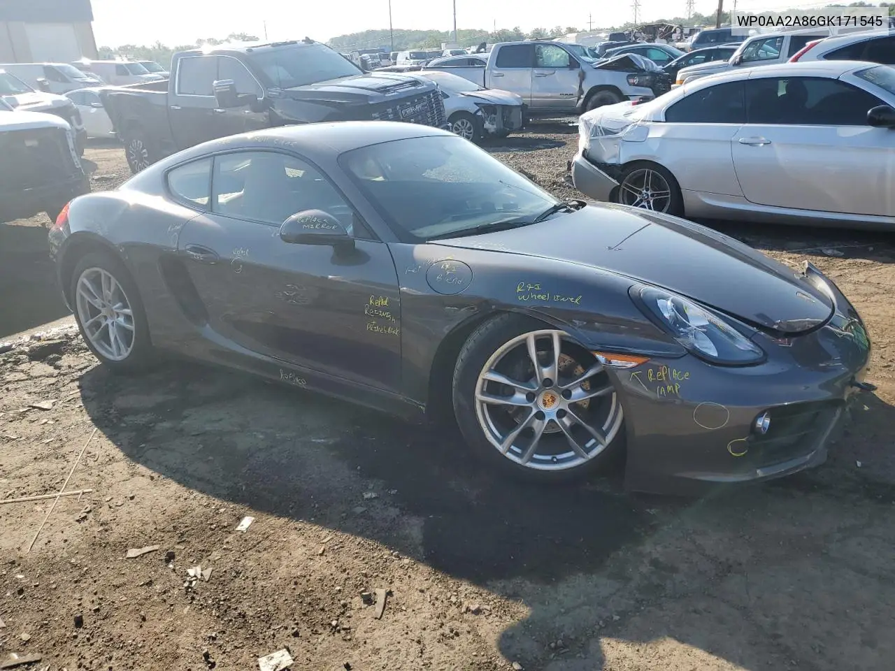 2016 Porsche Cayman VIN: WP0AA2A86GK171545 Lot: 62690385