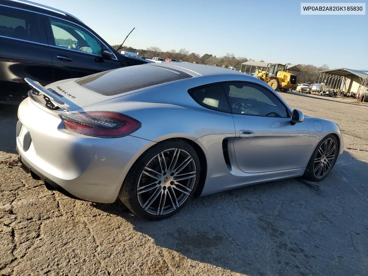2016 Porsche Cayman S VIN: WP0AB2A82GK185830 Lot: 86747304