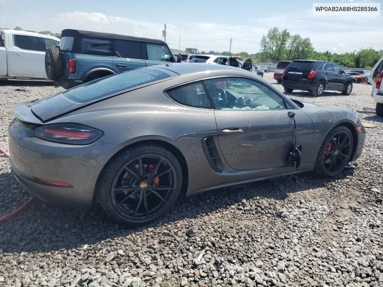 2017 Porsche Cayman S VIN: WP0AB2A88HS285366 Lot: 56839615