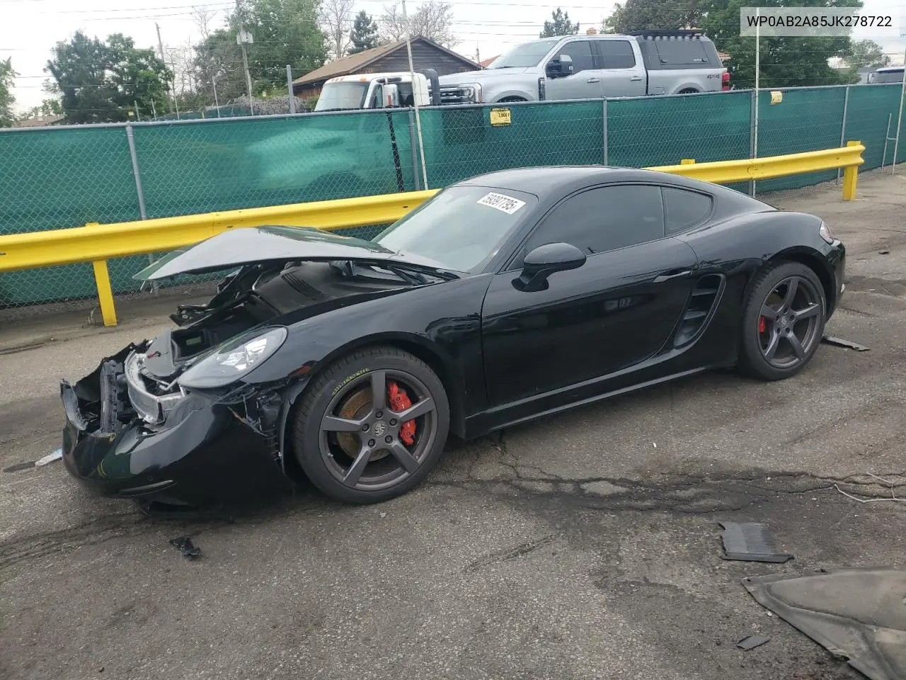 2018 Porsche Cayman S VIN: WP0AB2A85JK278722 Lot: 59397795