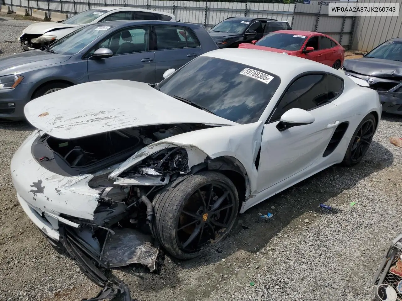2018 Porsche Cayman VIN: WP0AA2A87JK260743 Lot: 59769305