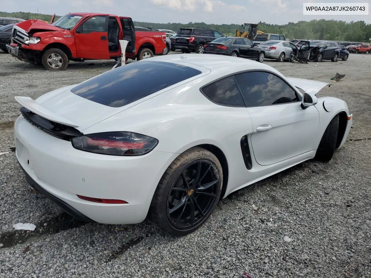 2018 Porsche Cayman VIN: WP0AA2A87JK260743 Lot: 59769305