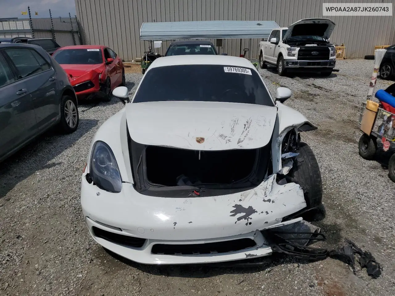 2018 Porsche Cayman VIN: WP0AA2A87JK260743 Lot: 59769305