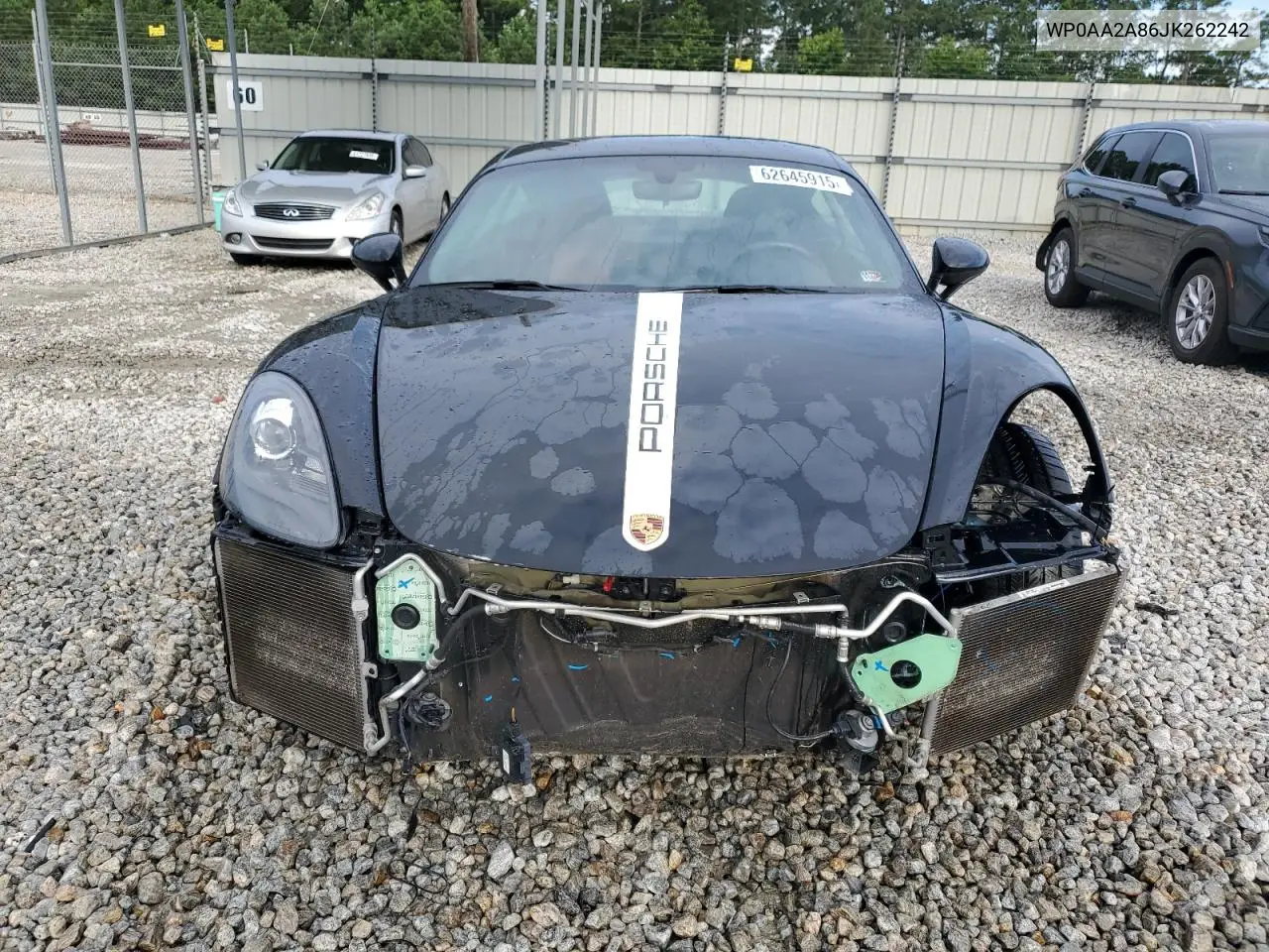 2018 Porsche Cayman VIN: WP0AA2A86JK262242 Lot: 62645915
