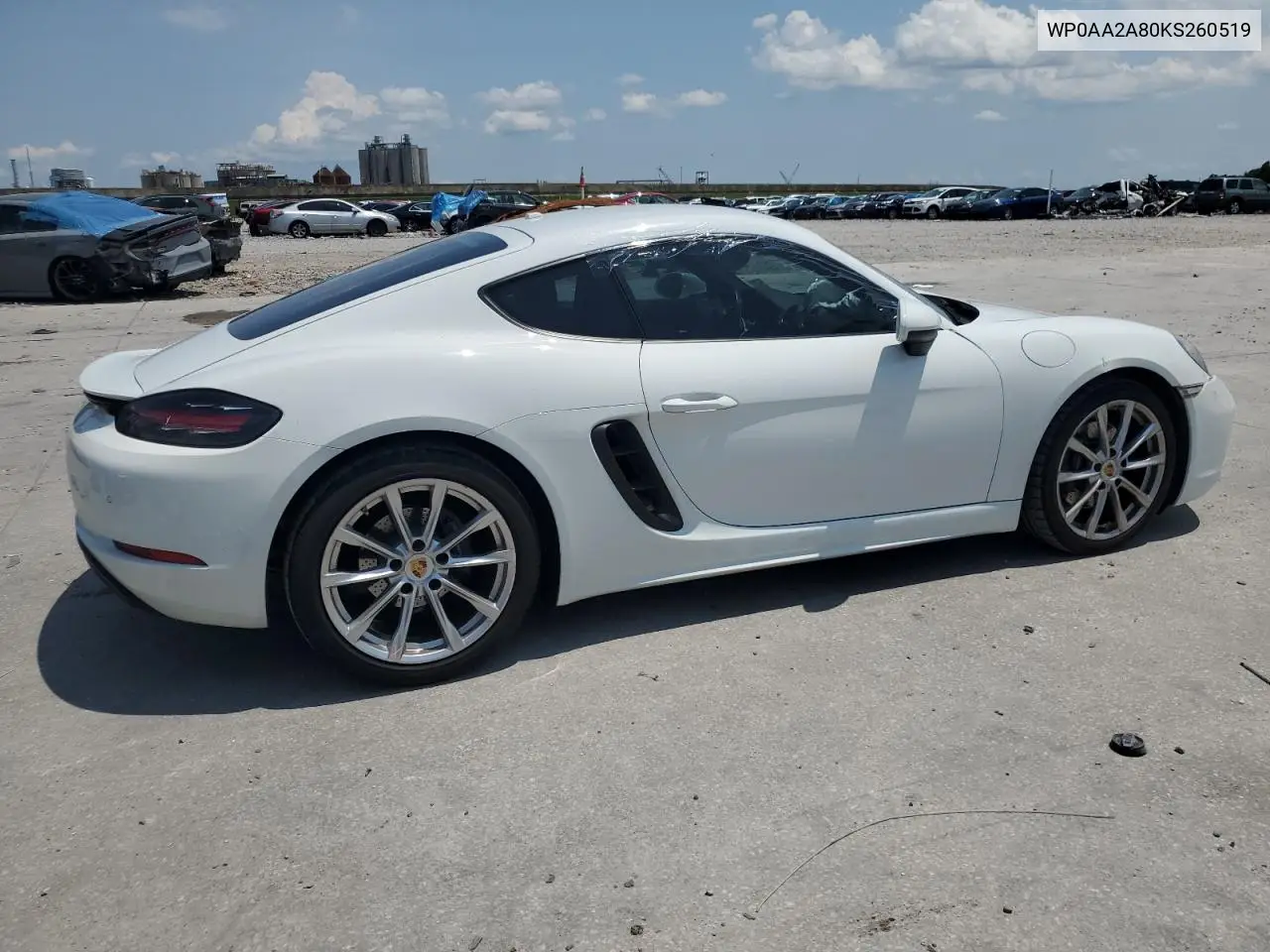 2019 Porsche Cayman Base VIN: WP0AA2A80KS260519 Lot: 59036735