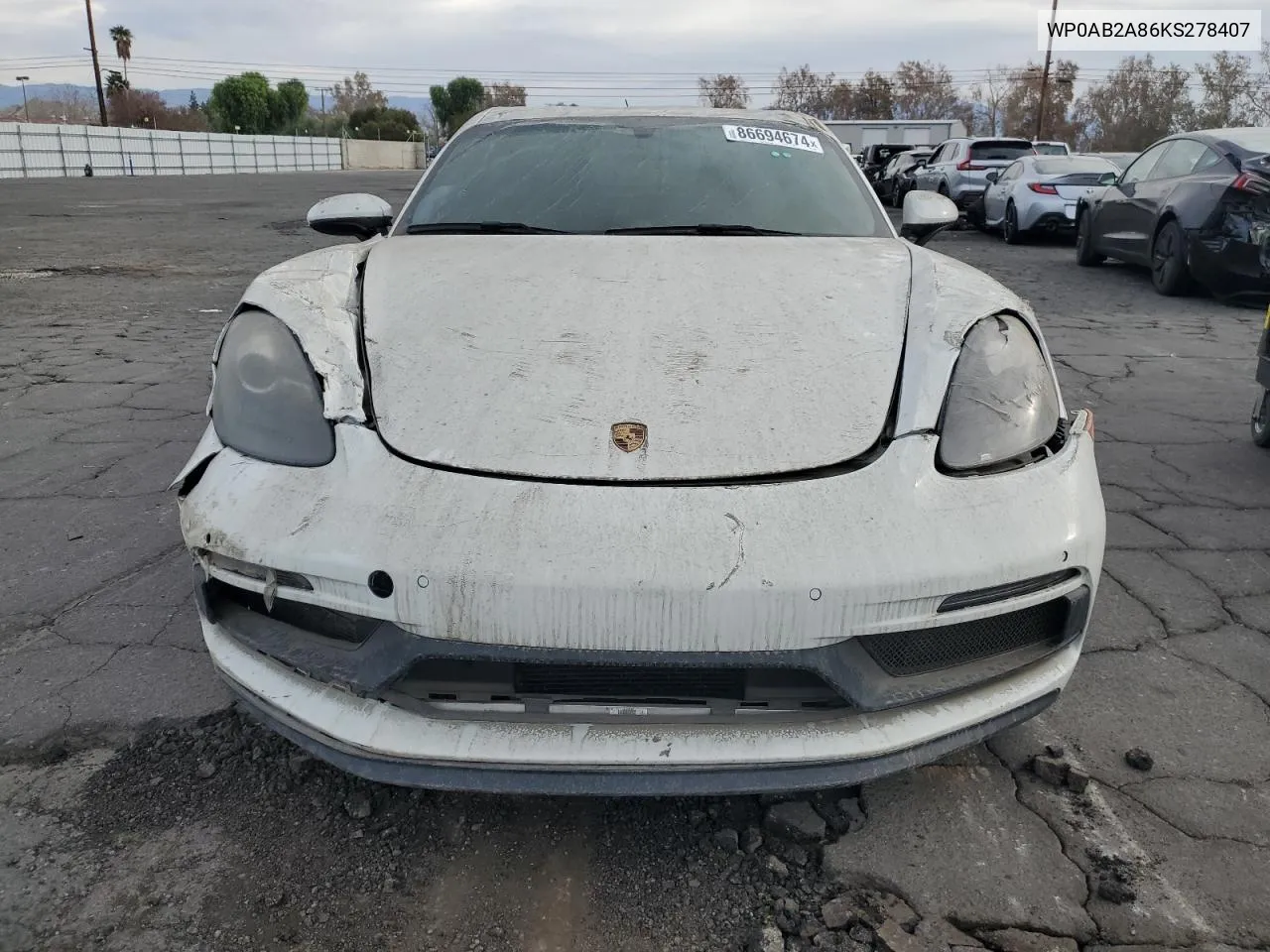 2019 Porsche Cayman S VIN: WP0AB2A86KS278407 Lot: 86694674