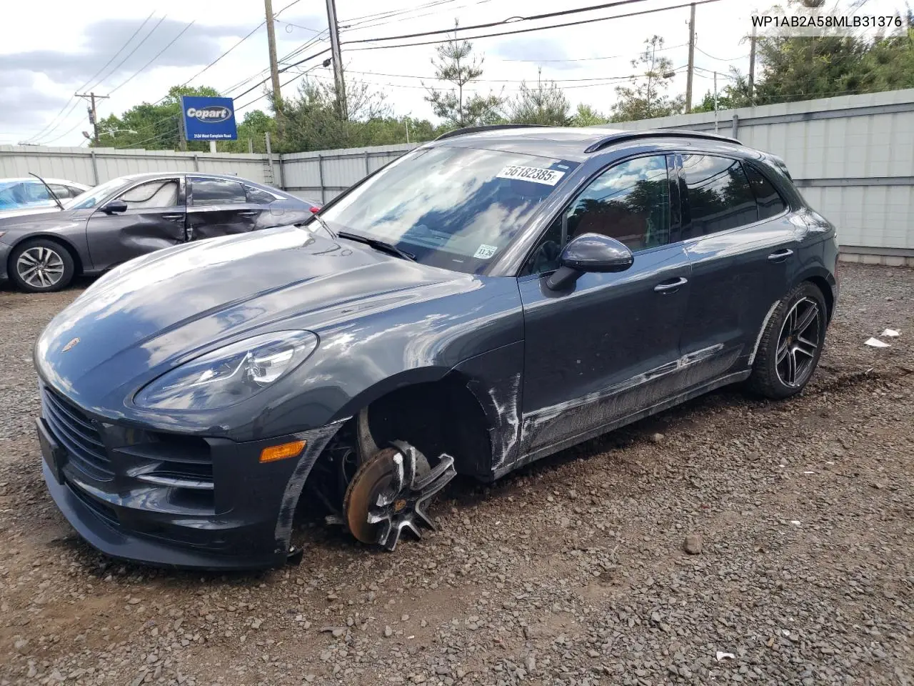 2021 Porsche Macan S VIN: WP1AB2A58MLB31376 Lot: 56182385