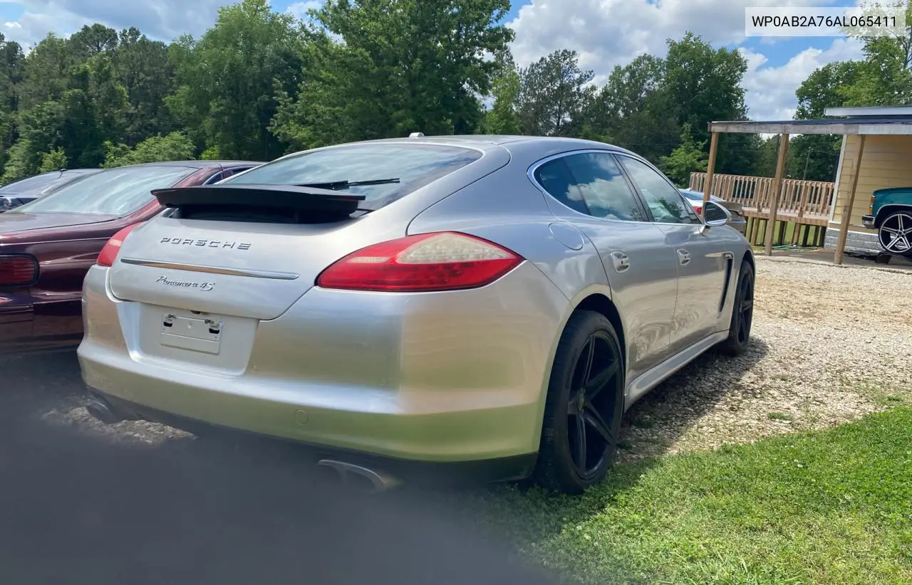 2010 Porsche Panamera S VIN: WP0AB2A76AL065411 Lot: 57122525