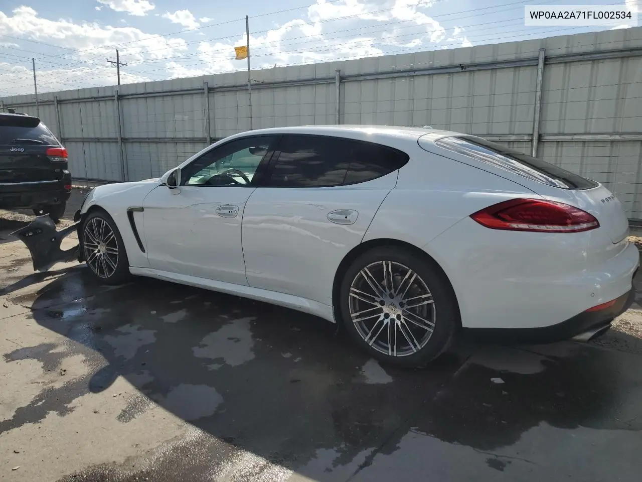 2015 Porsche Panamera 2 VIN: WP0AA2A71FL002534 Lot: 62089245