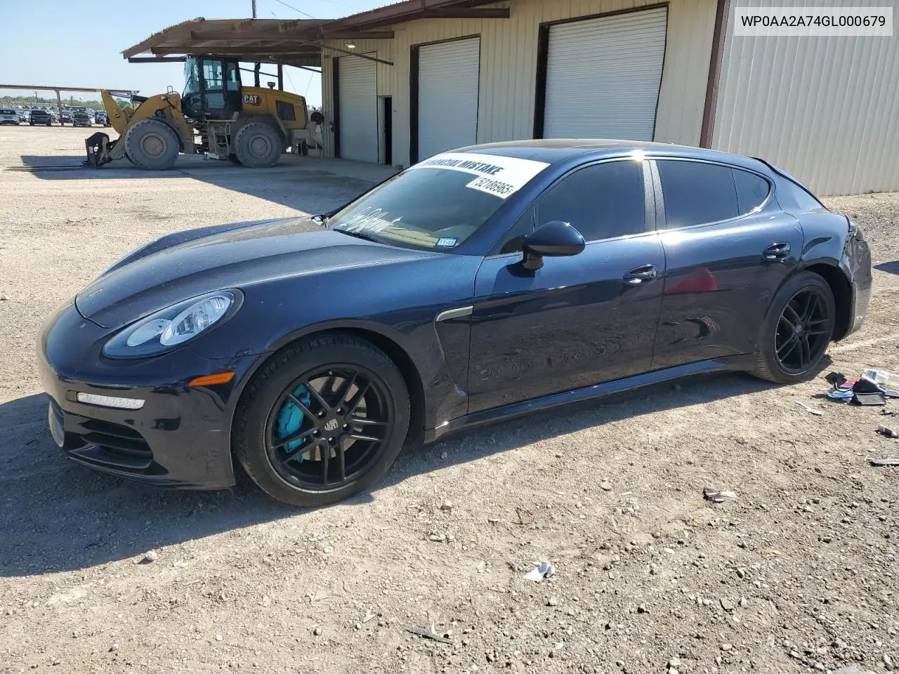 2016 Porsche Panamera 2 VIN: WP0AA2A74GL000679 Lot: 52186965