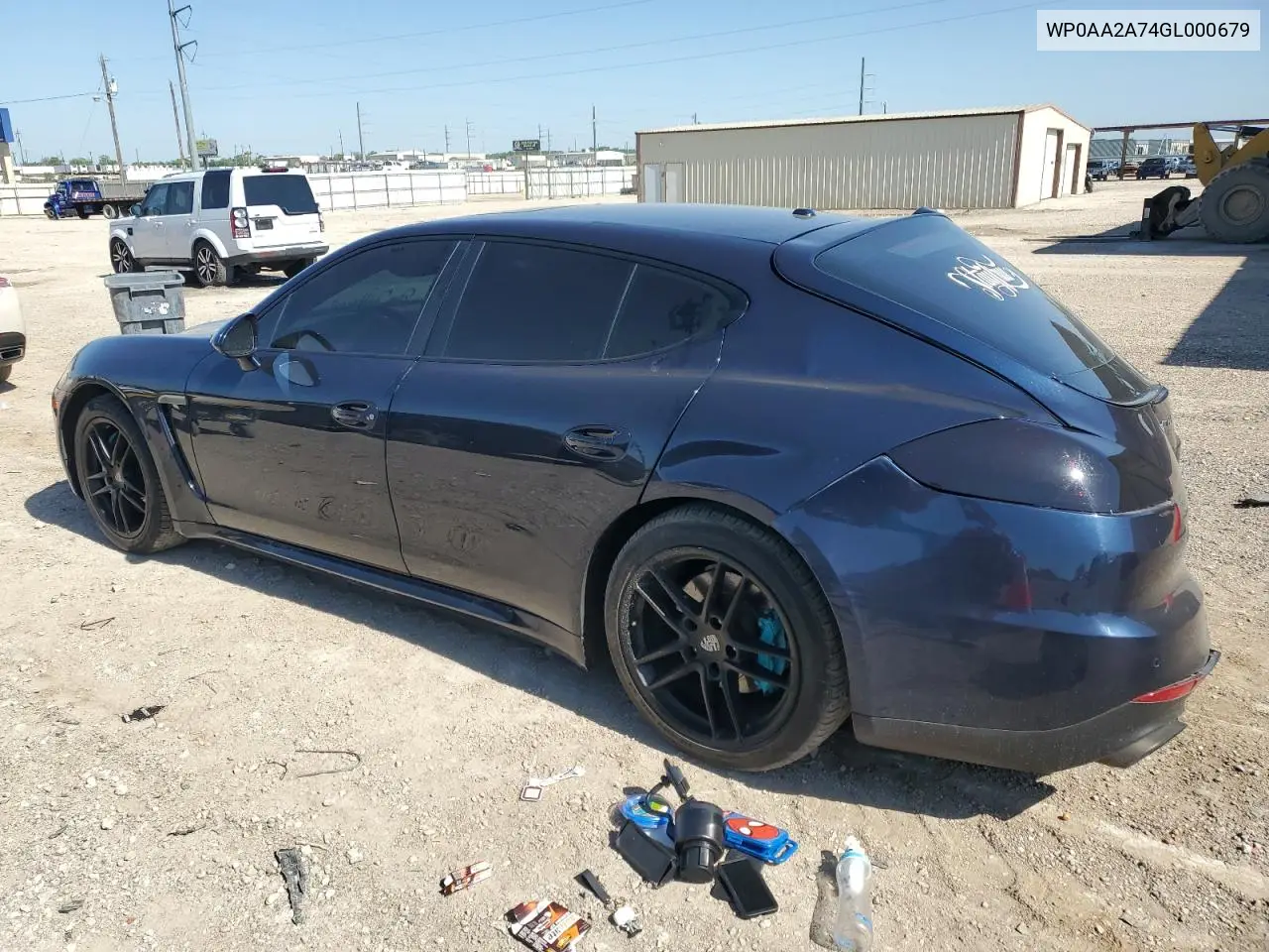 2016 Porsche Panamera 2 VIN: WP0AA2A74GL000679 Lot: 52186965
