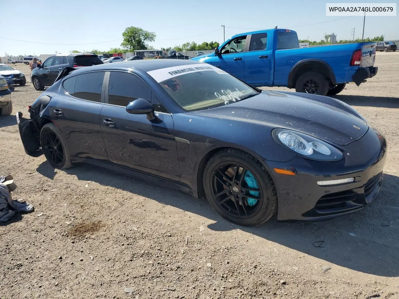 2016 Porsche Panamera 2 VIN: WP0AA2A74GL000679 Lot: 52186965