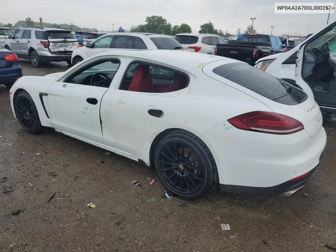 2016 Porsche Panamera 2 VIN: WP0AA2A70GL000257 Lot: 56519245