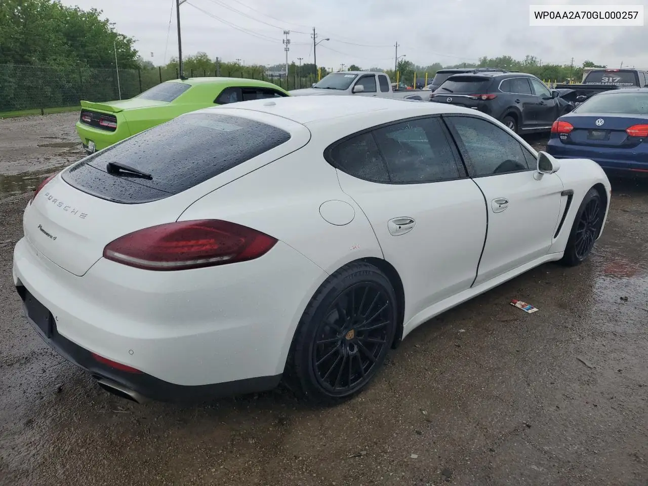 2016 Porsche Panamera 2 VIN: WP0AA2A70GL000257 Lot: 56519245