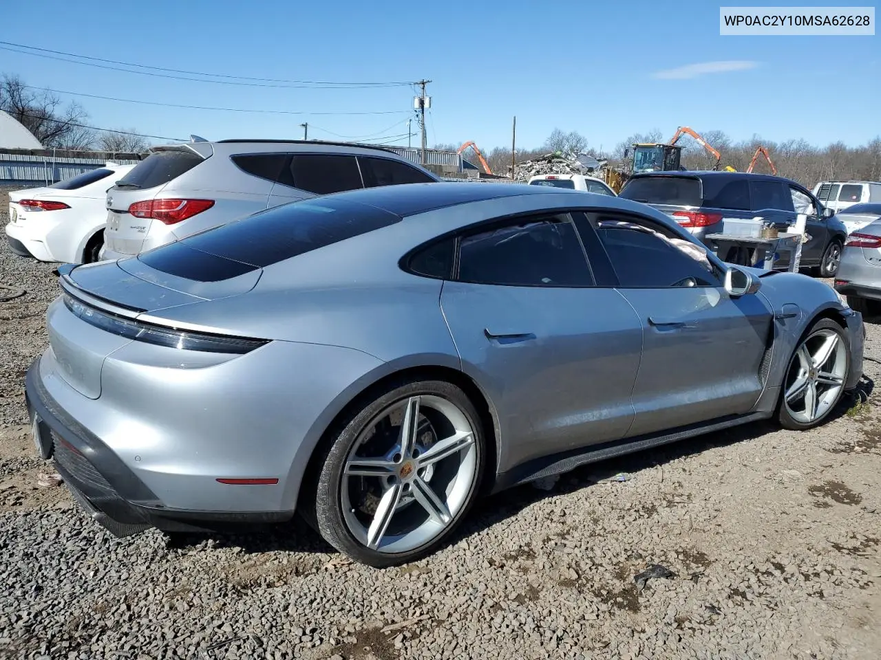 2021 Porsche Taycan Turbo VIN: WP0AC2Y10MSA62628 Lot: 46105925