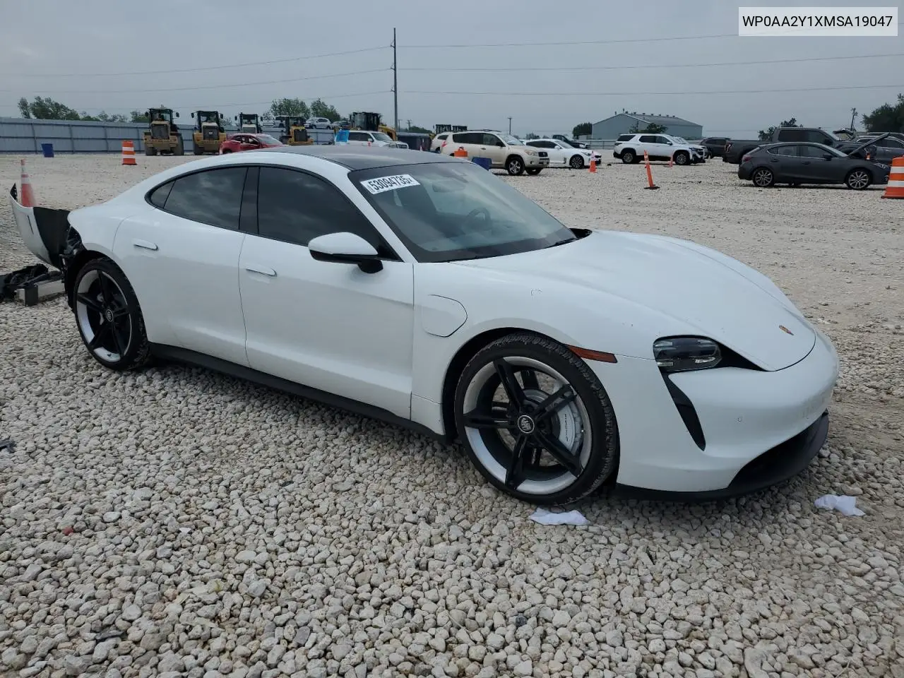 2021 Porsche Taycan VIN: WP0AA2Y1XMSA19047 Lot: 53094735