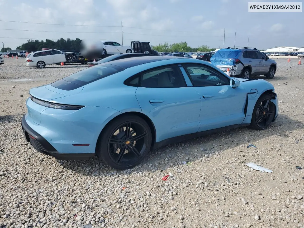2021 Porsche Taycan 4S VIN: WP0AB2Y1XMSA42812 Lot: 55117335