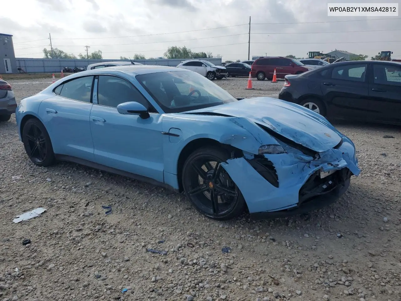 2021 Porsche Taycan 4S VIN: WP0AB2Y1XMSA42812 Lot: 55117335