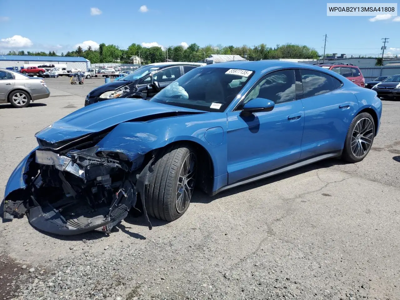 2021 Porsche Taycan 4S VIN: WP0AB2Y13MSA41808 Lot: 55977135