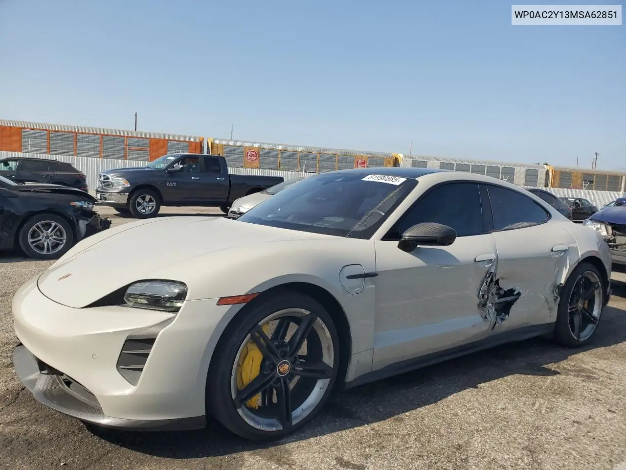2021 Porsche Taycan Turbo VIN: WP0AC2Y13MSA62851 Lot: 61990885