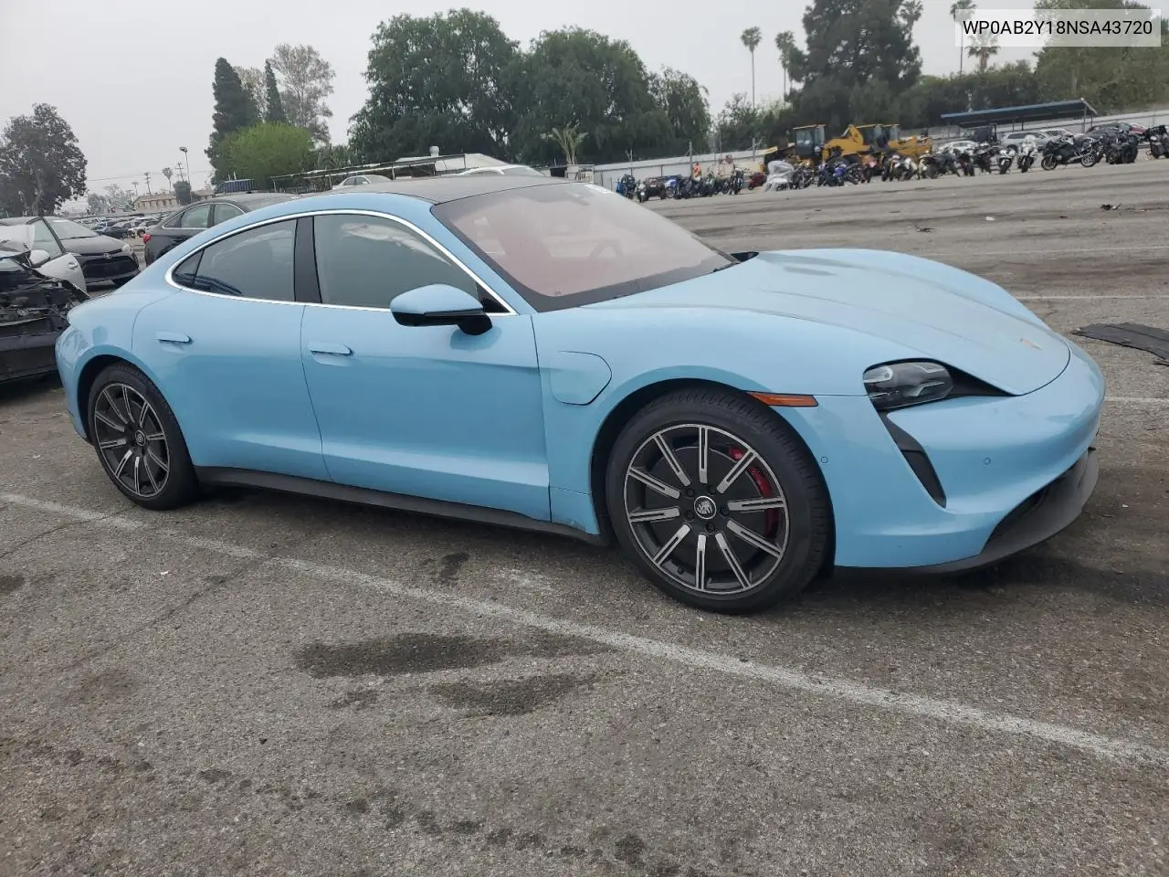2022 Porsche Taycan 4S VIN: WP0AB2Y18NSA43720 Lot: 52212865