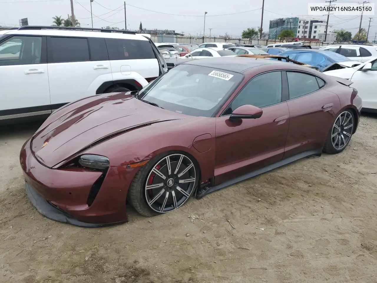 2022 Porsche Taycan 4S VIN: WP0AB2Y16NSA45160 Lot: 55658565