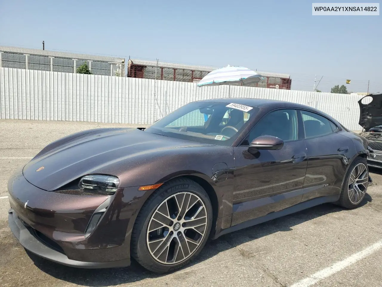 2022 Porsche Taycan VIN: WP0AA2Y1XNSA14822 Lot: 59403955