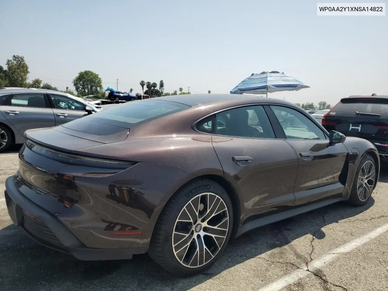 2022 Porsche Taycan VIN: WP0AA2Y1XNSA14822 Lot: 59403955