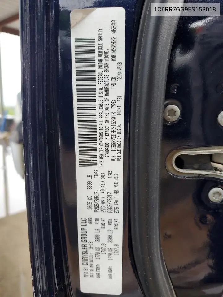 2014 Ram 1500 Slt VIN: 1C6RR7GG9ES153018 Lot: 54321625