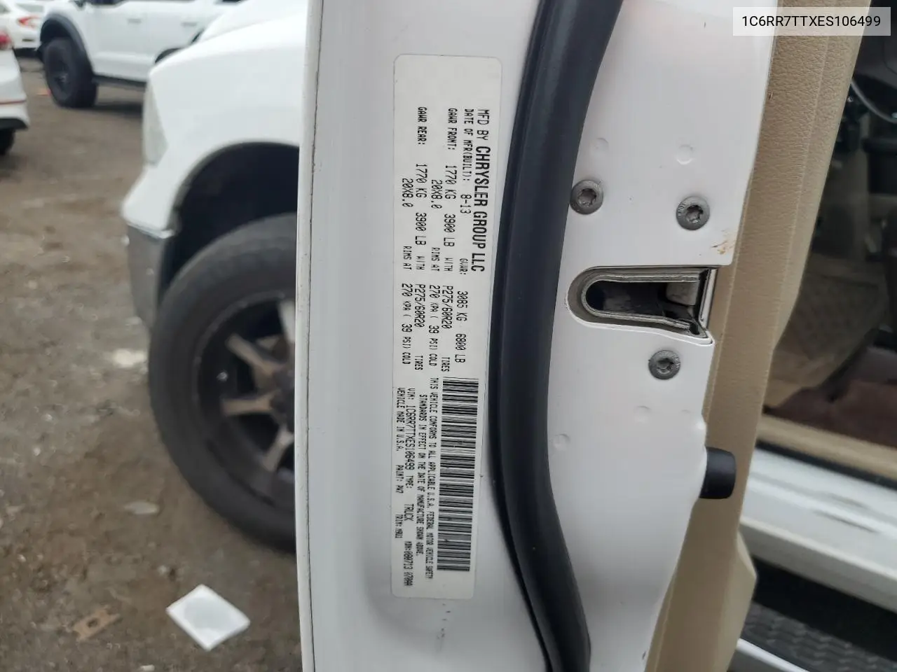 2014 Ram 1500 Slt VIN: 1C6RR7TTXES106499 Lot: 56936785