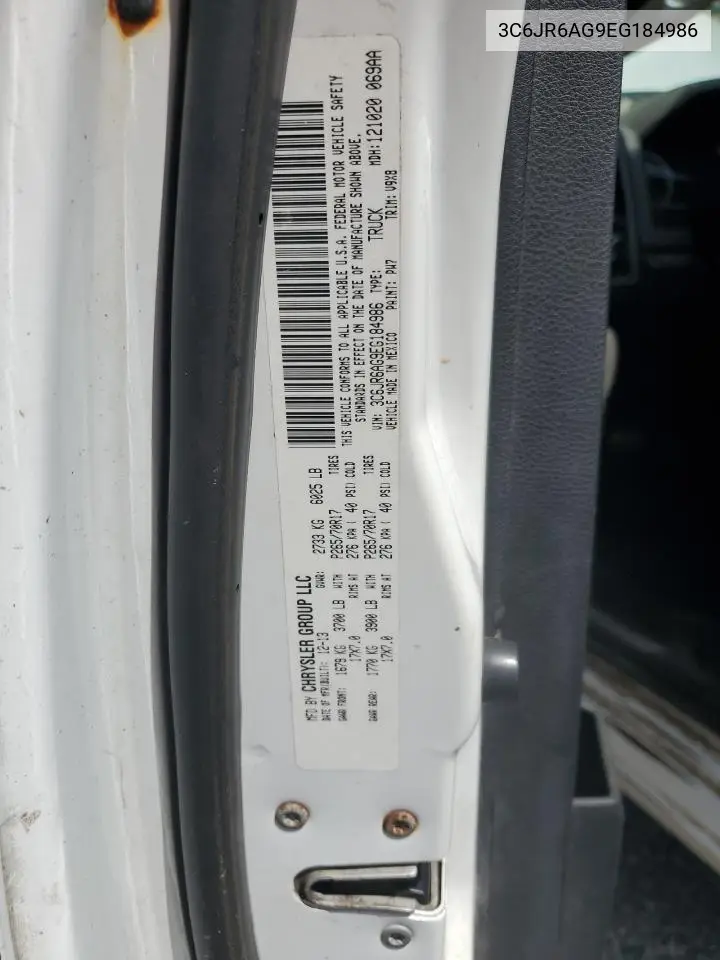 2014 Ram 1500 St VIN: 3C6JR6AG9EG184986 Lot: 57077595