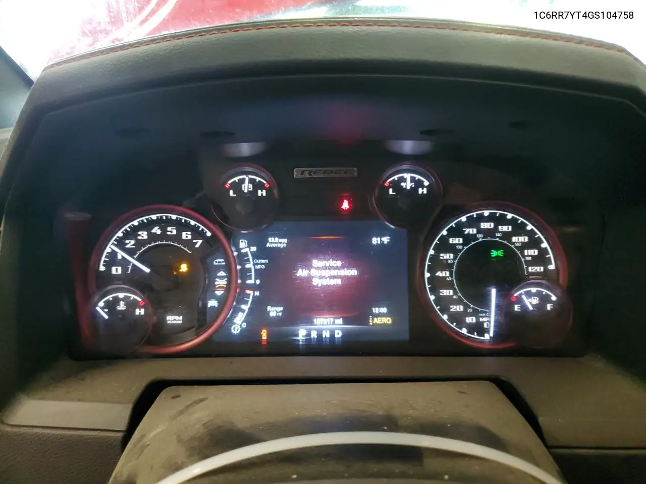 2016 Ram 1500 Rebel VIN: 1C6RR7YT4GS104758 Lot: 57092725