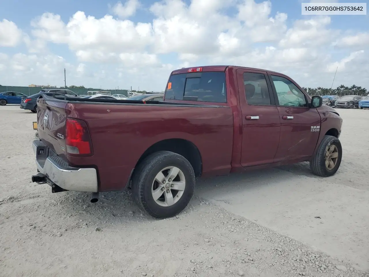 2017 Ram 1500 Slt VIN: 1C6RR7GG0HS753642 Lot: 54109105