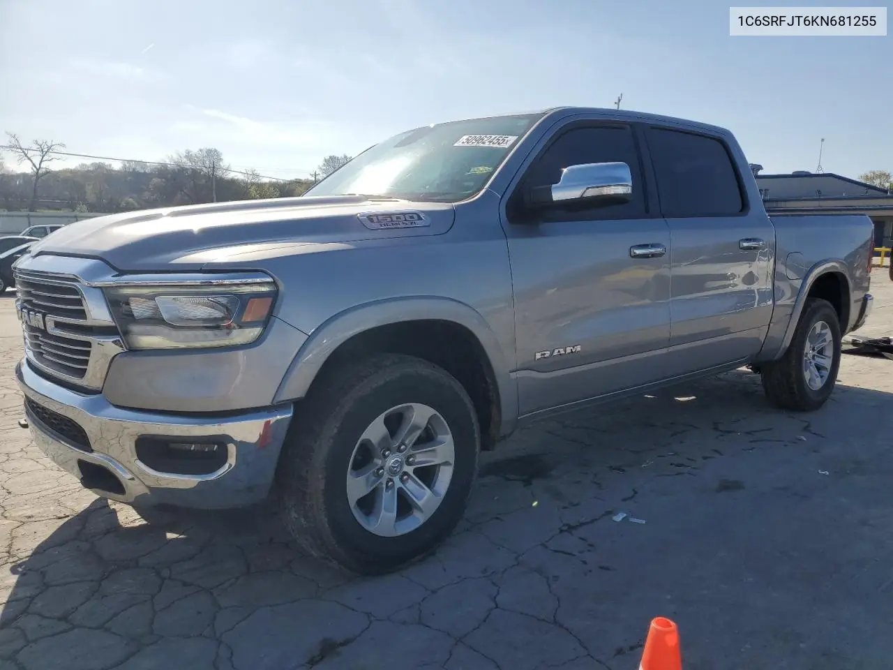 2019 Ram 1500 Laramie VIN: 1C6SRFJT6KN681255 Lot: 50962455