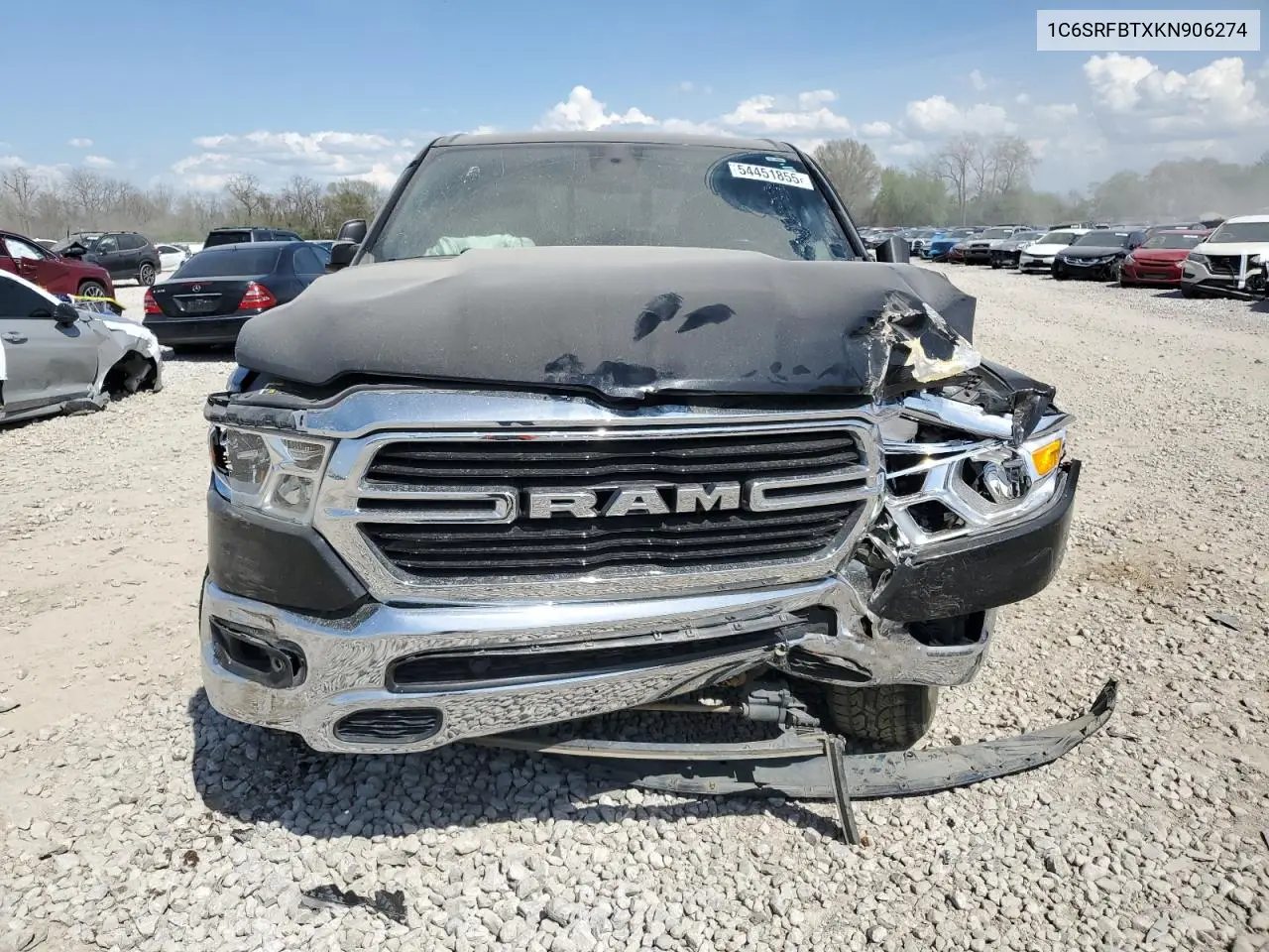 2019 Ram 1500 Big Horn/Lone Star VIN: 1C6SRFBTXKN906274 Lot: 54451855