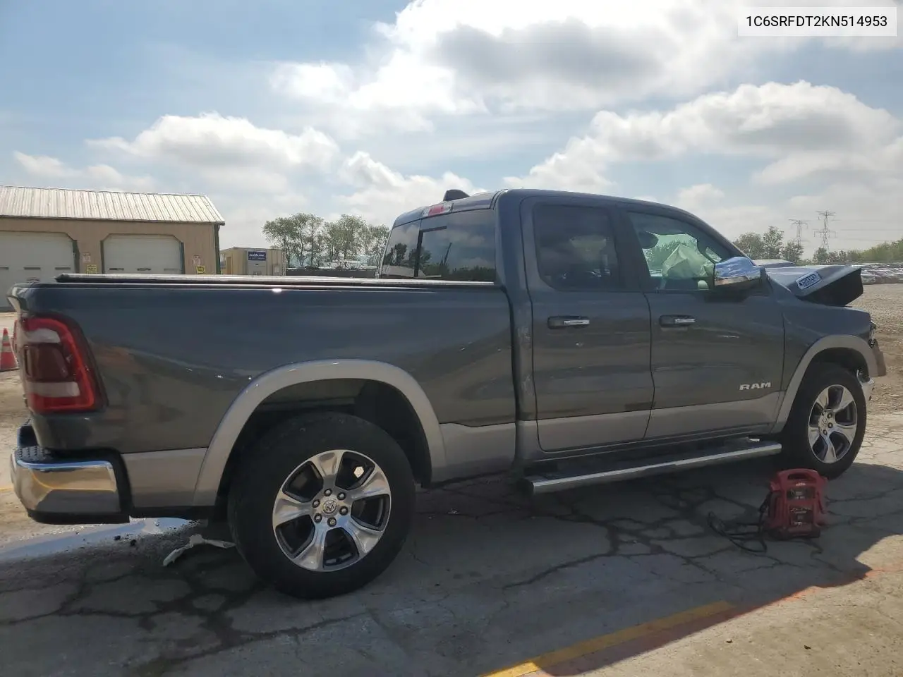 2019 Ram 1500 Laramie VIN: 1C6SRFDT2KN514953 Lot: 56747675