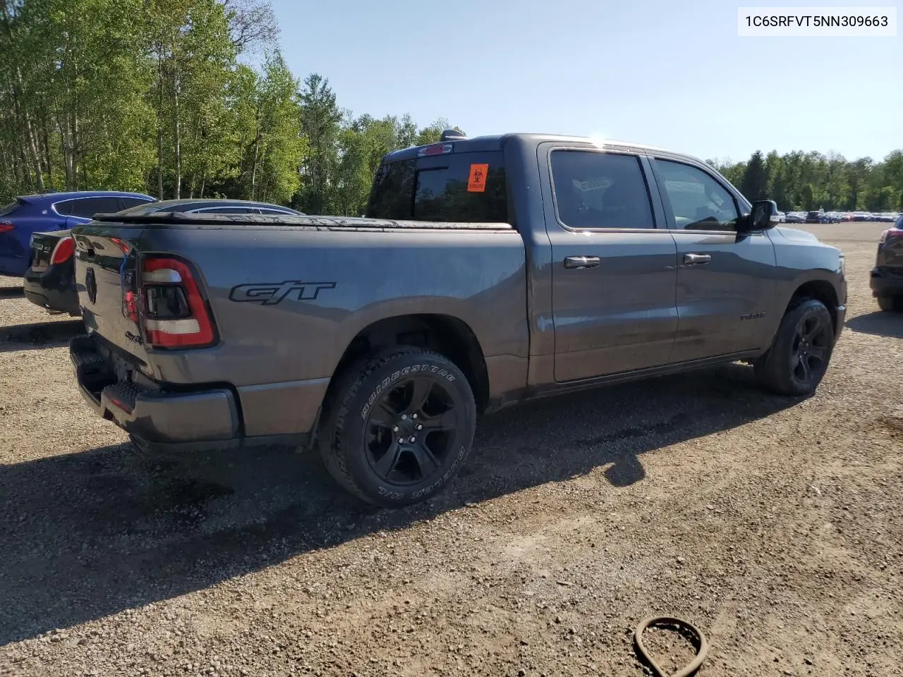 2022 Ram 1500 Sport VIN: 1C6SRFVT5NN309663 Lot: 60498625