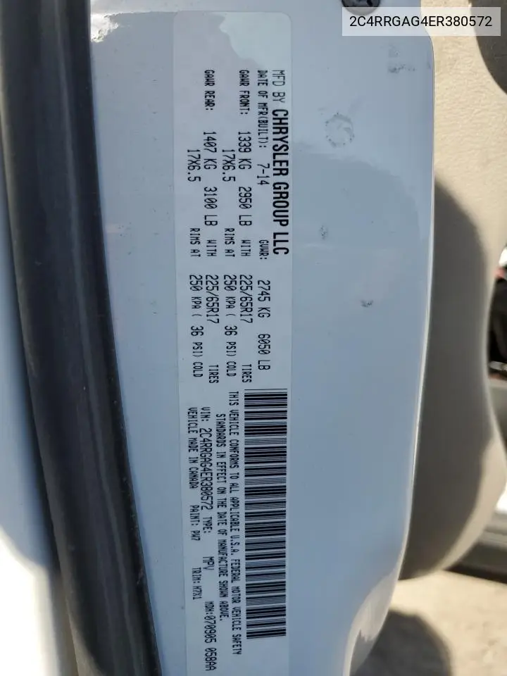2014 Ram Tradesman VIN: 2C4RRGAG4ER380572 Lot: 56600045