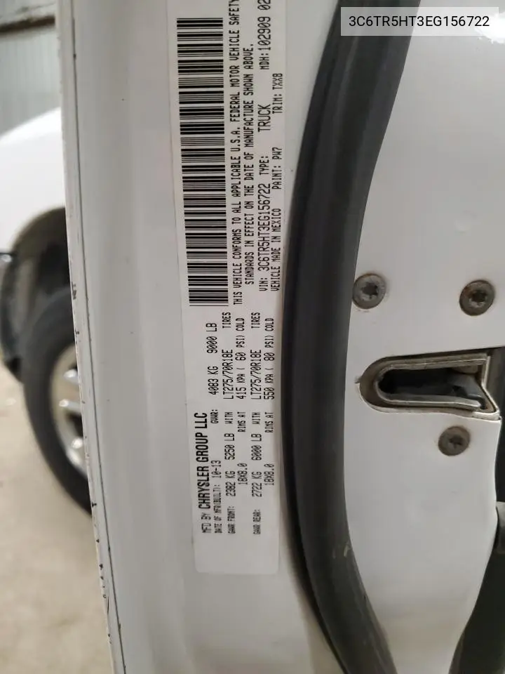 2014 Ram 2500 St VIN: 3C6TR5HT3EG156722 Lot: 52555465