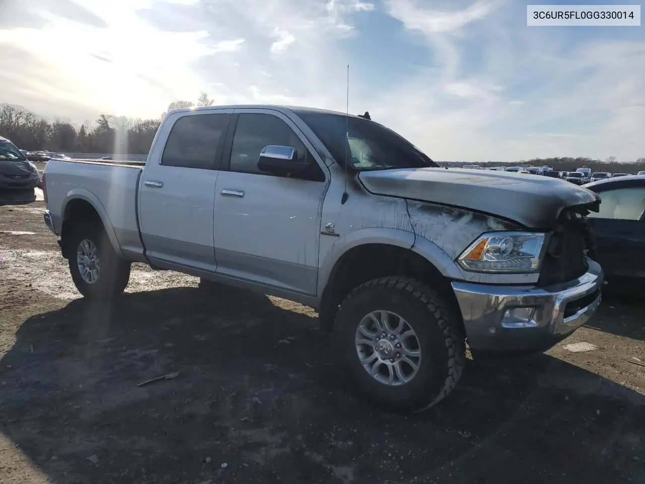 2016 Ram 2500 Laramie VIN: 3C6UR5FL0GG330014 Lot: 45921565