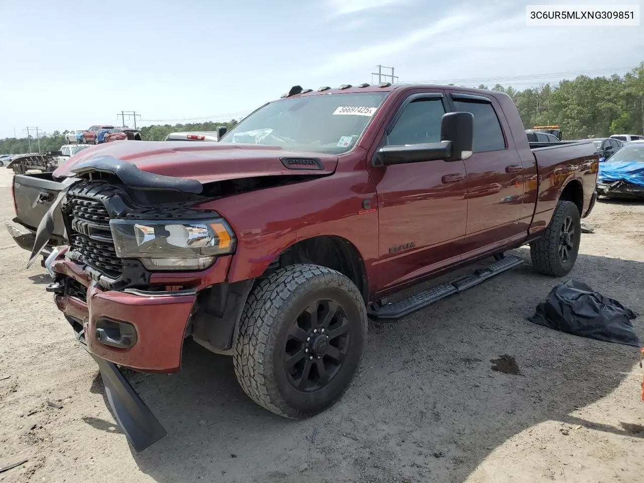2022 Ram 2500 Big Horn/Lone Star VIN: 3C6UR5MLXNG309851 Lot: 56697425