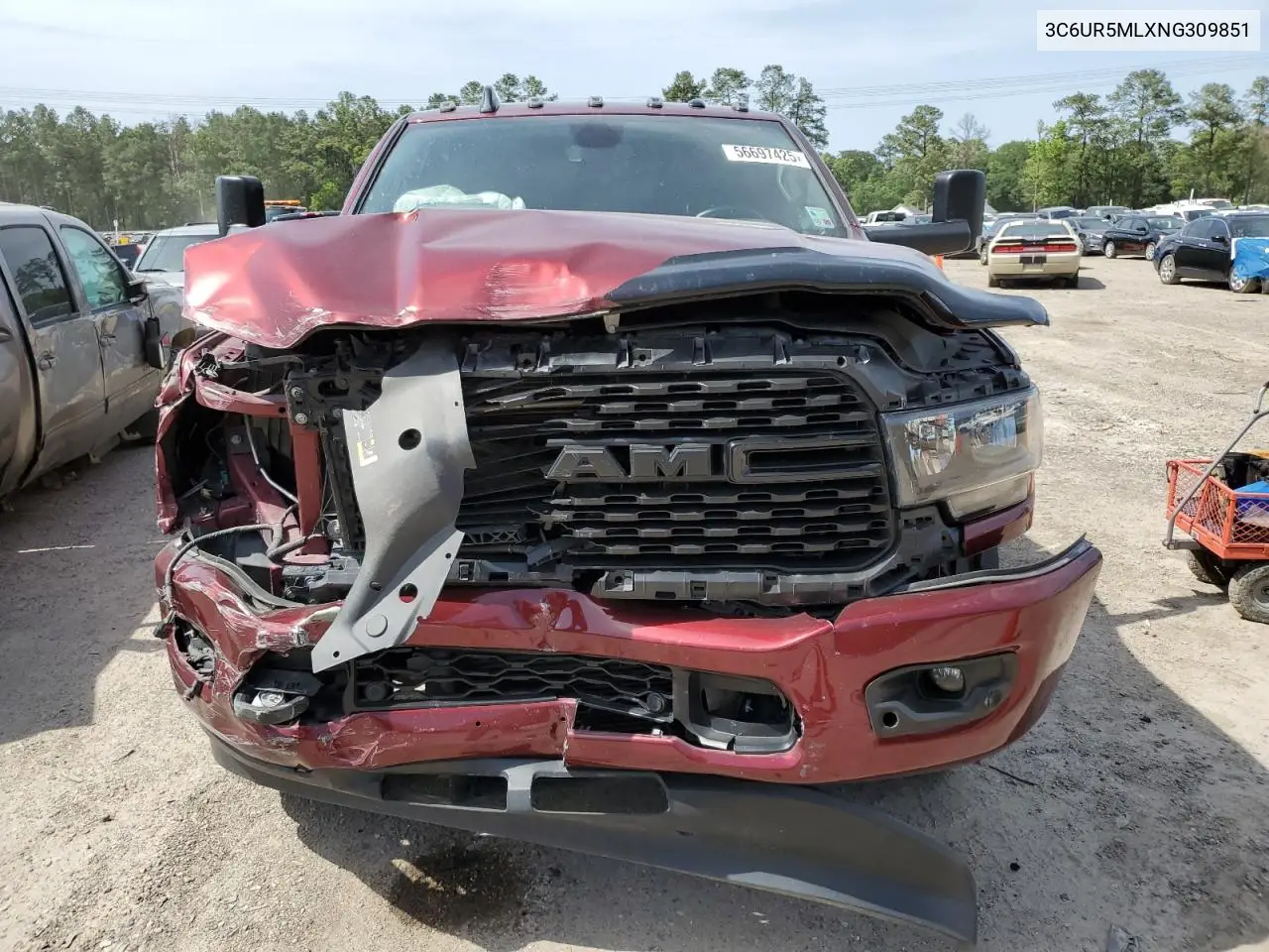 2022 Ram 2500 Big Horn/Lone Star VIN: 3C6UR5MLXNG309851 Lot: 56697425